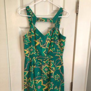 Muse Green and Yellow Printed Dress